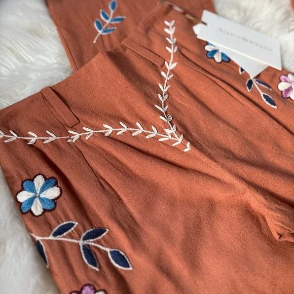 Alix of Bohemia *NEW* Charlie Sienna Poppy Embroidered Pant - Picture 11 of 16